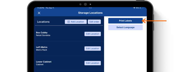 Print Labels with arrow