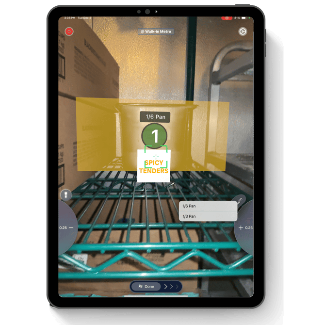 Popeyes pan with button framed